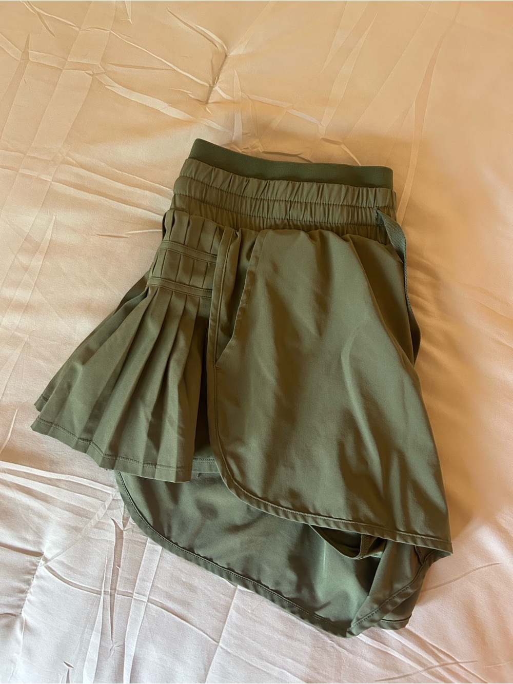 Joy Lab Olive Green Athletic Skort-Style Shorts - Picture 3 of 4
